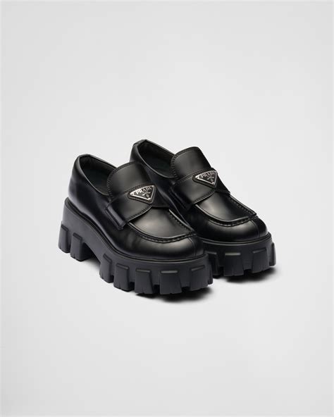 prada loafers femme|platform Prada loafers.